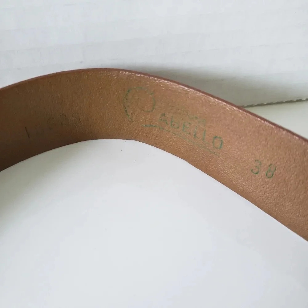 Creations Cabello Mens  Tan Leather Belt Size 38. - Picture 6 of 7